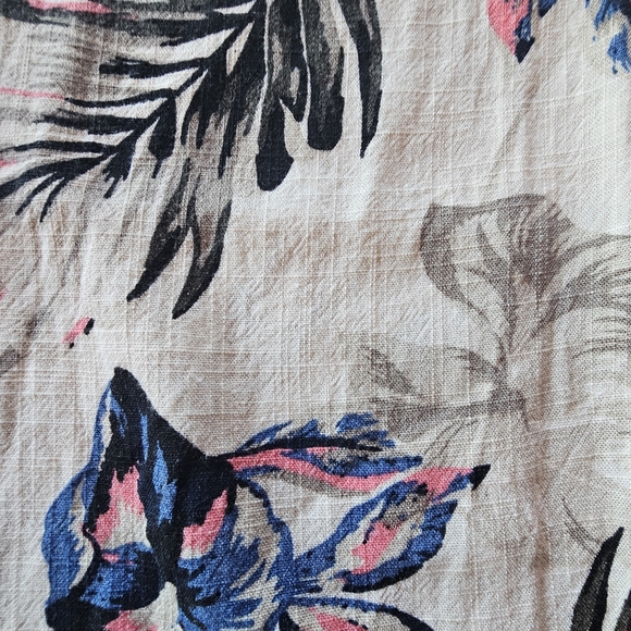 CALI 1850 Los Angeles Tropical Print Linen Blend Lounge Pants Size M - Picture 15 of 15